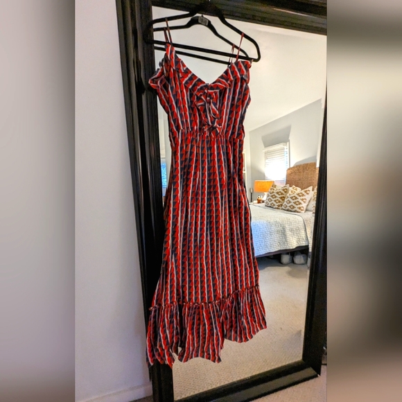 GAP Dresses & Skirts - GAP | Lightweight Red, White & Blue Feminine Ruffled Dress w/adjustable straps